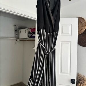 Black and White Striped jumpsuit